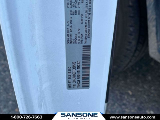 2026 RAM ProMaster 2500 High Roof 159 WB